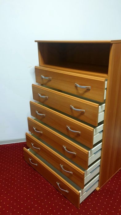 Comode cu 6 sertare, culoarea cireșului, 77x39x121 cm