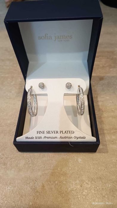 Sofia James New York Fine Silver Set Of 2 Комплект от 2 чифта обеци