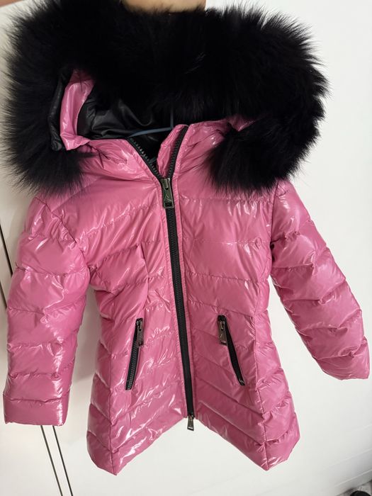 Детско яке с естествен пух и качулка с естествен косъм