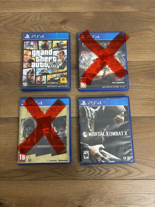 MK X, GTA 5 - диски ps4/5