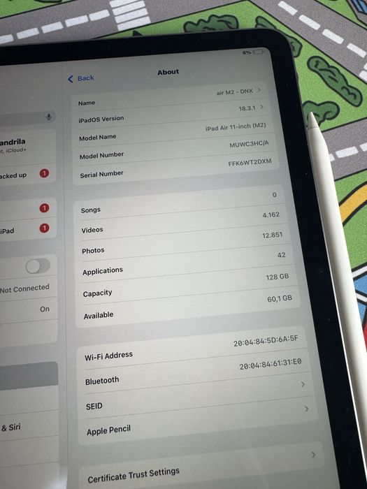 Apple iPad Air (2024) M2, 11' - Pencil Pro - Logi Combo - Garantie