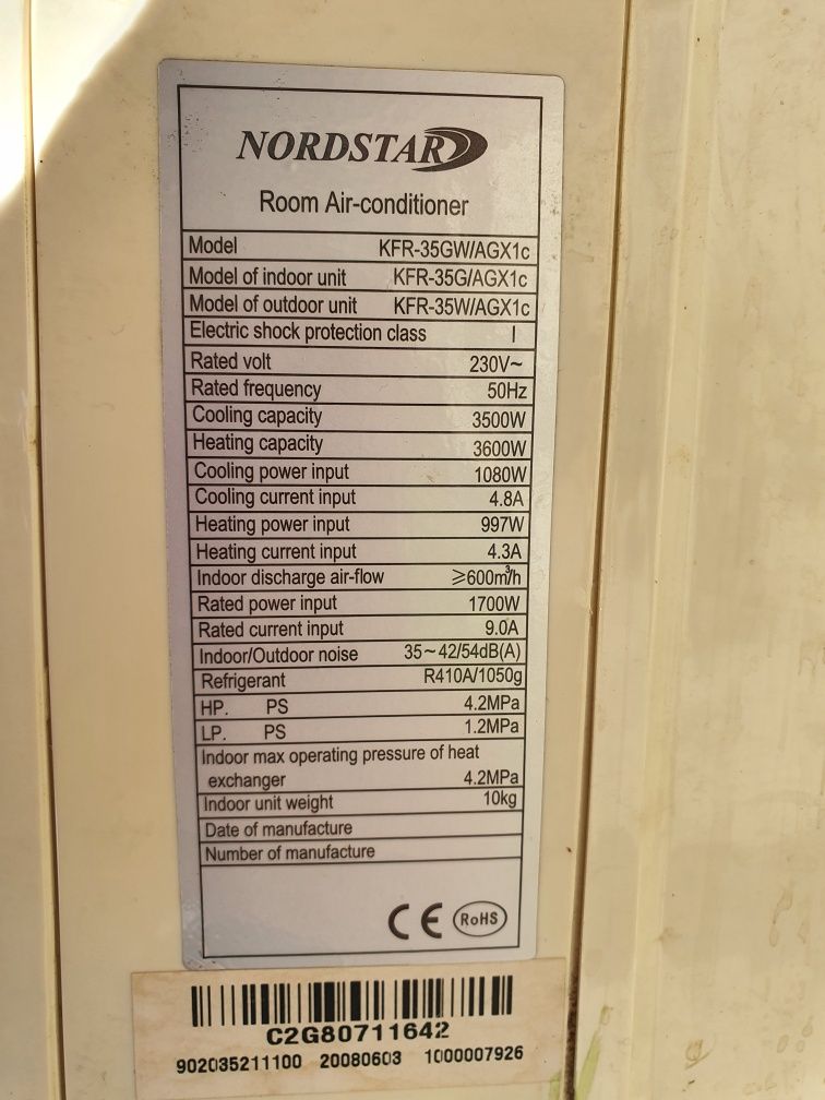 Aer conditionat NORDSTAR 12000 BTU + suport