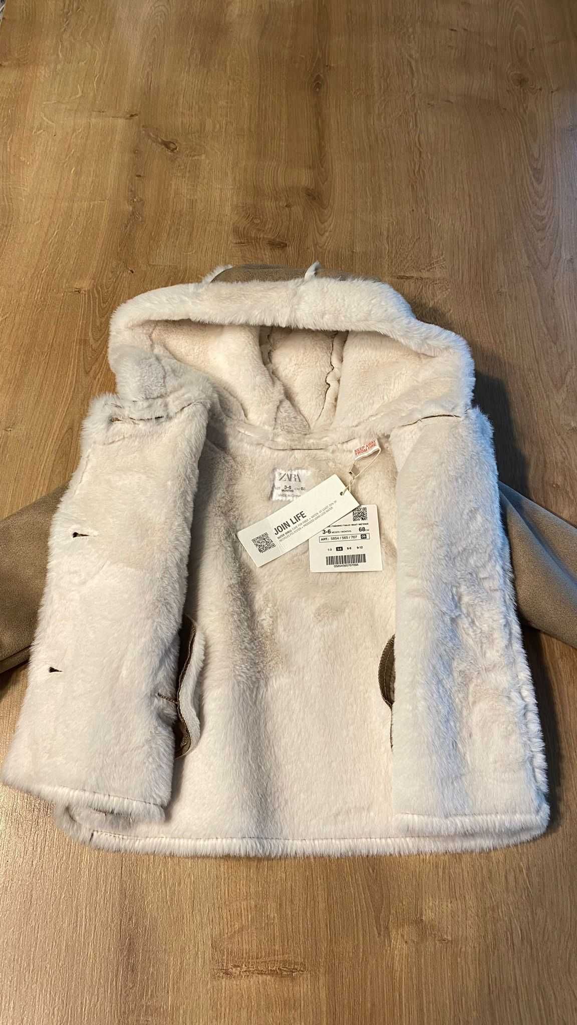 Vand geaca tip cojoc de iarna ZARA Baby, nou cu eticheta, marime 68 !