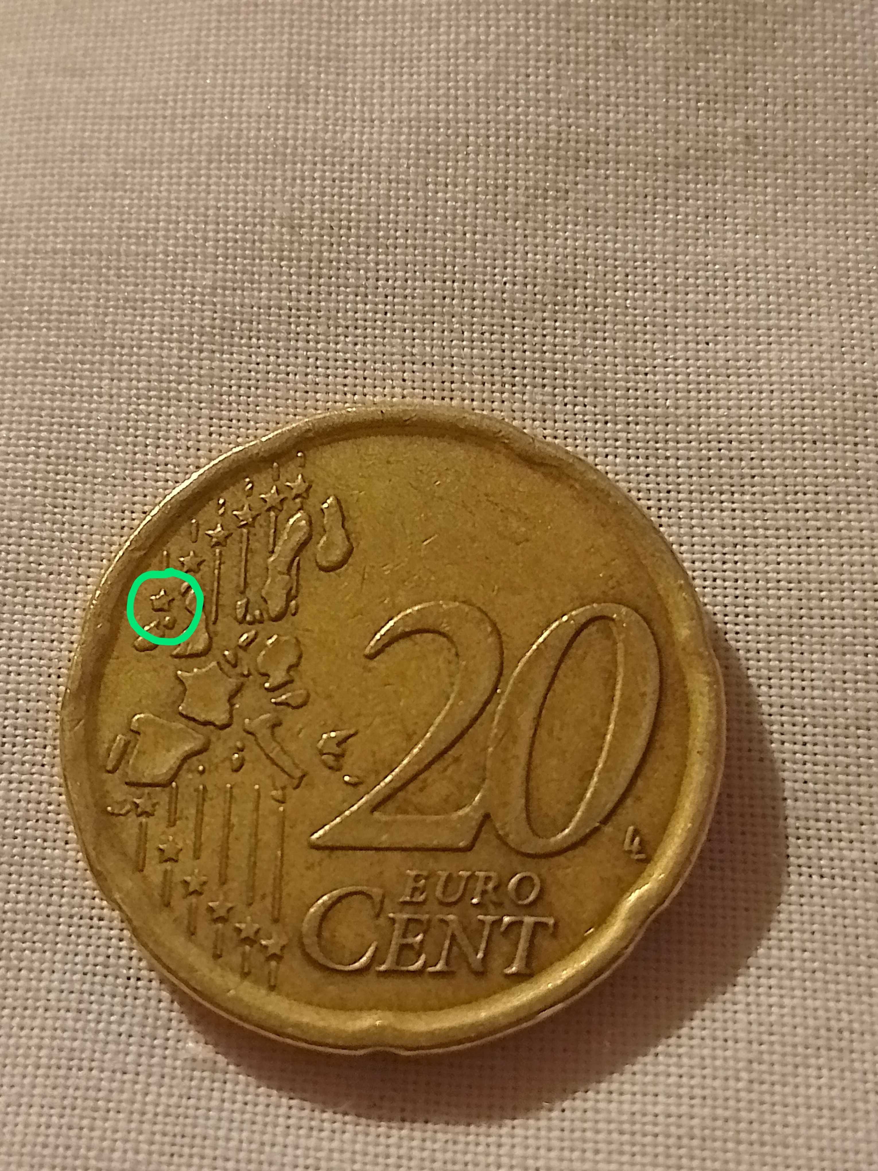 Монета 20 euro centa