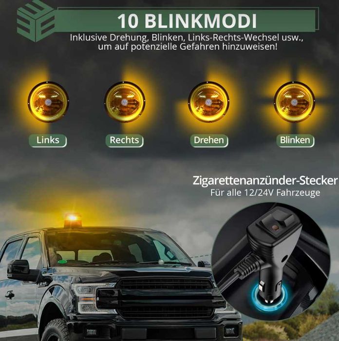 Girofar rotativ EYPINS cu 48 LED-uri