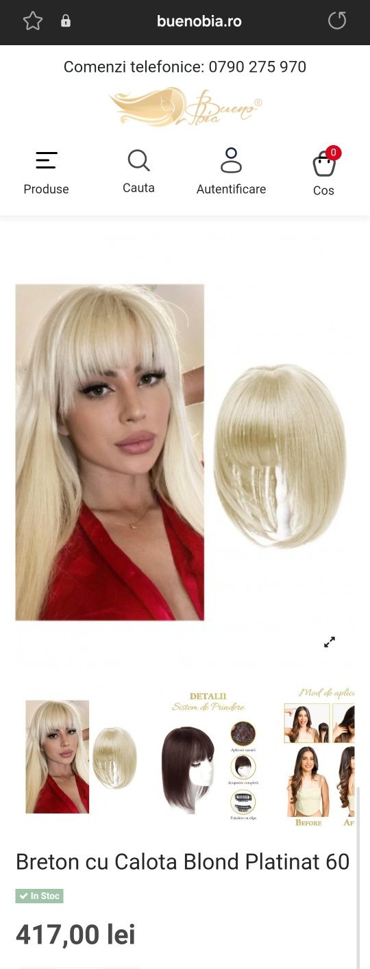 Breton natural cu calota blond Buenobia