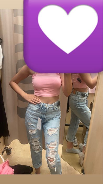 Дънки bershka вискока талия