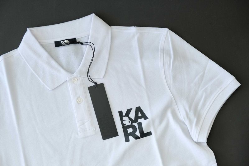 Промо KARL LAGERFELD-размер XXL-бяла мъжка поло/polo тениска