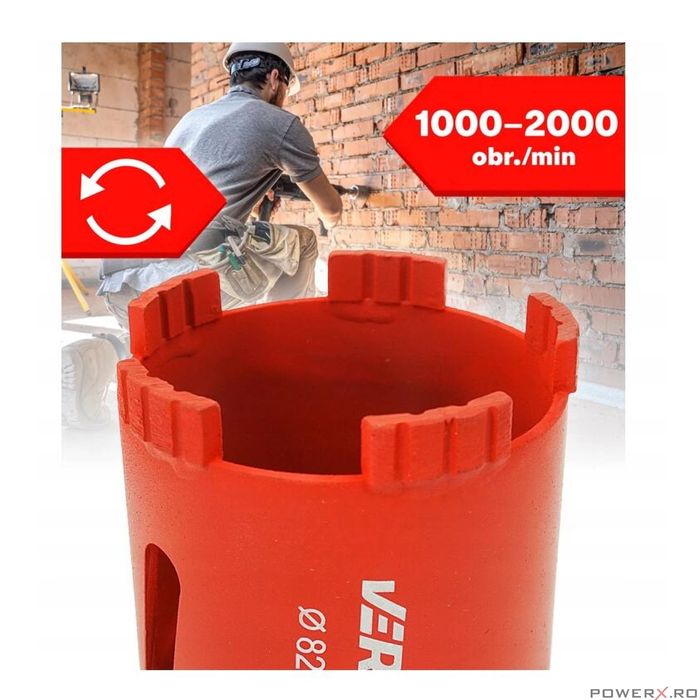 Carotă diamantata pentru beton, 82 mm, SDS+, M16, 5 segmente, Verke