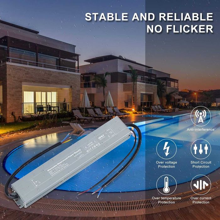 Driver LED 12V 200W Dimmabil IP67 Transformator Exterior