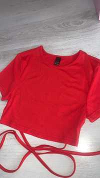 Дамска къса червена тениска