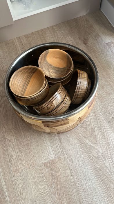 Ағаштан жасалған ұлттық ыдыс-аяқ жинытығы