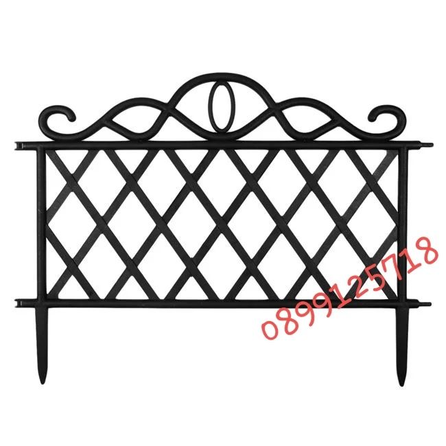 Декоративна ограда-141х36 см./черна пластмасова градинска ограда