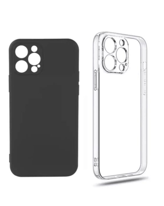 Iphone 12/13/14/15 PRO MAX Husa Guard Tpu Neagra/Clara + Folie Sticla