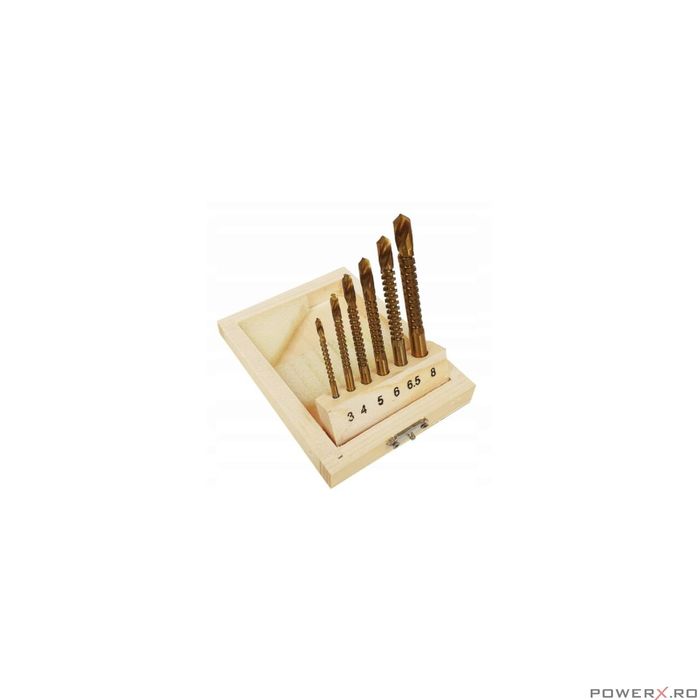 Set 6 burghie pentru filetare 3-8mm Silver