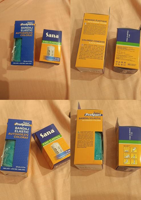 Bandaj elastic autoadeziv 10 cm + Fașă elastică 7 cm – Set pentru susț