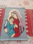 Broderie care înfățișează Fecioara Maria și Pruncul Iisus Hristos
