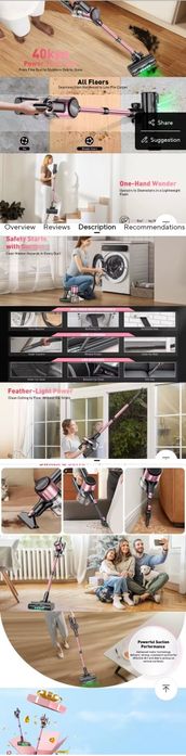 Aspirator fara fir portabil pe baterii putere mare