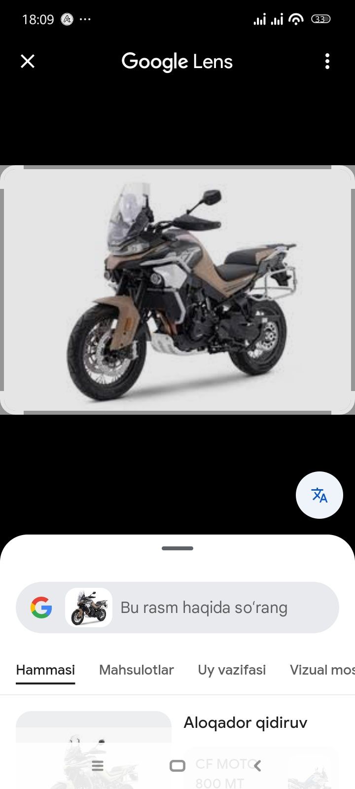 Mototsikl Cf Moto 800 mt limited edition