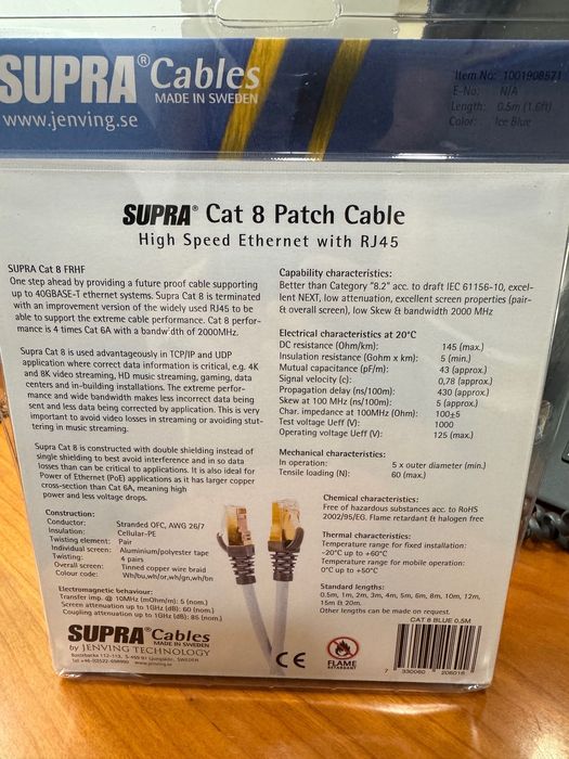 Cablu UTP Patch Cord Supra 0.5m
