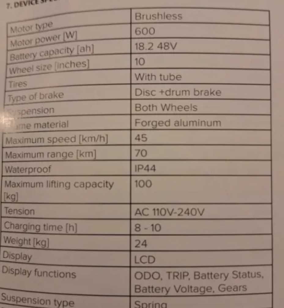 Оригинален Електрически скутер / Тротинетка Motus Pro 10 600W 45km/h