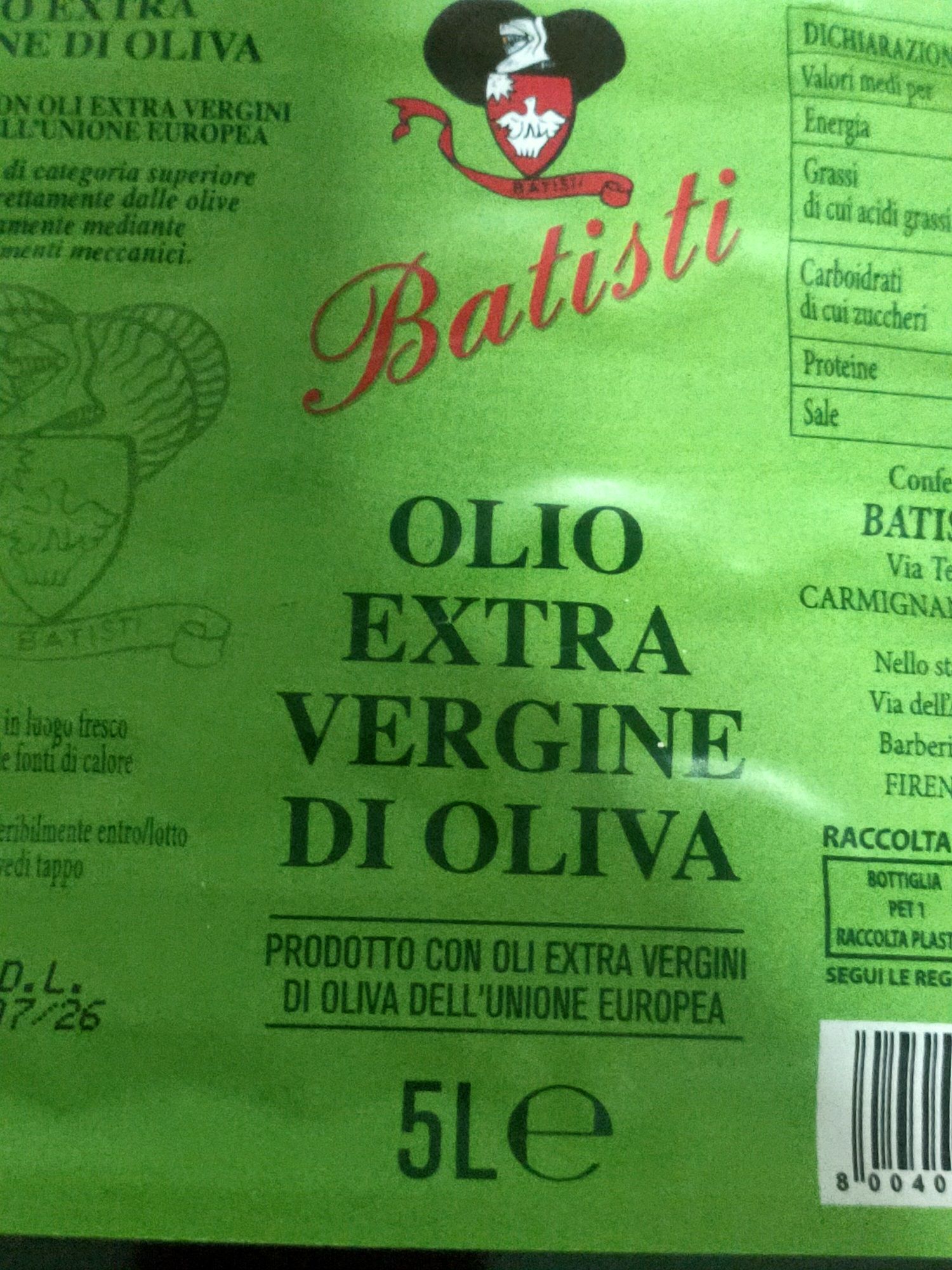 Ulei de măsline extra virgin 5L Italia