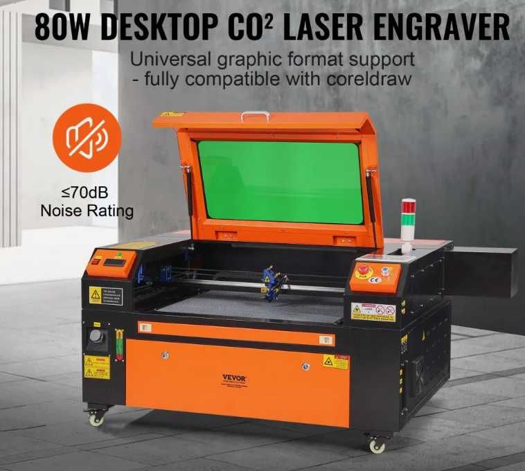 CO2 Laser 80W, 710x510mm, 500mm/s (19.7 IPS), tub 8000h - NOU
