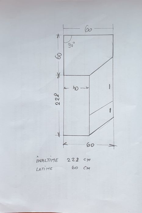 dulap de colț din PAL laminat – stare foarte bună