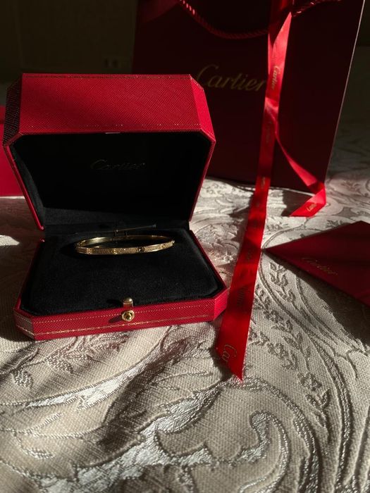 Cartier love проба 750 желтое золото