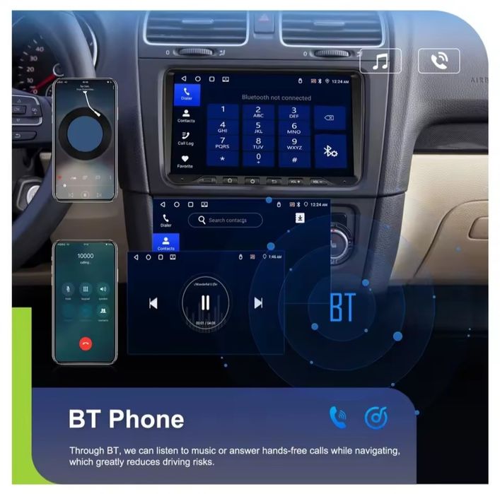 Android 14  4G+64G CarPlay,Android Auto за VW,Audi