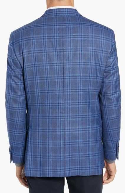 Sacou blazer de lux 42 XL casual Oscar Jacobson NOU lana moale carouri