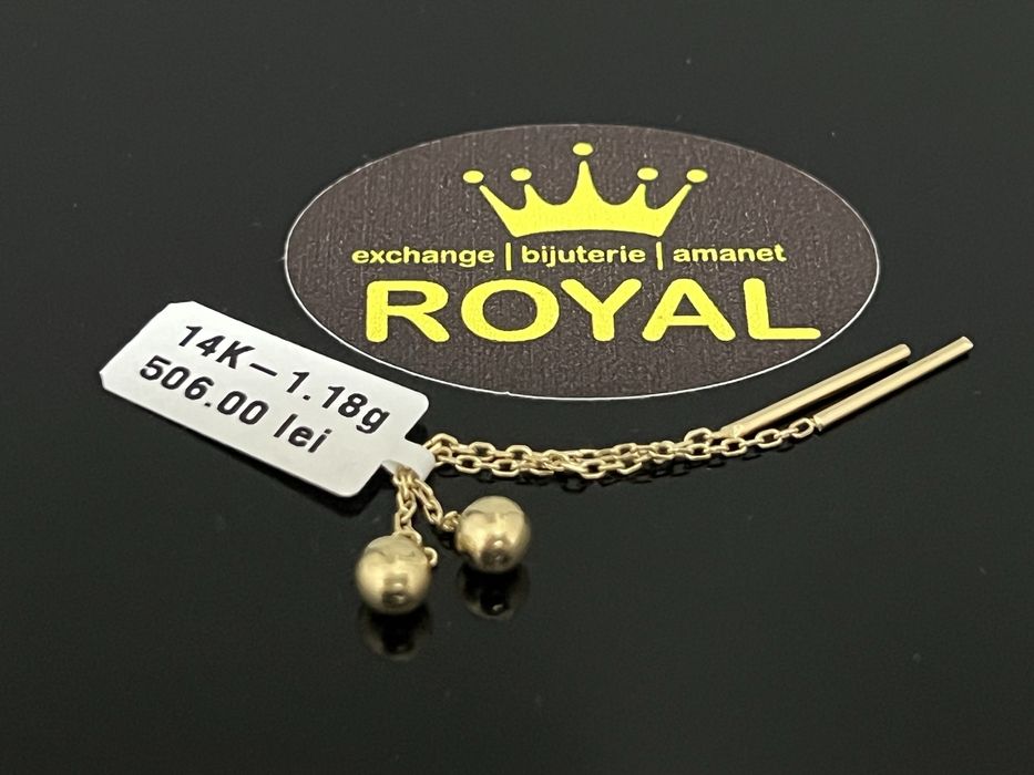 Bijuteria Royal CB : Cercei lungi aur 14k 1,18 grame