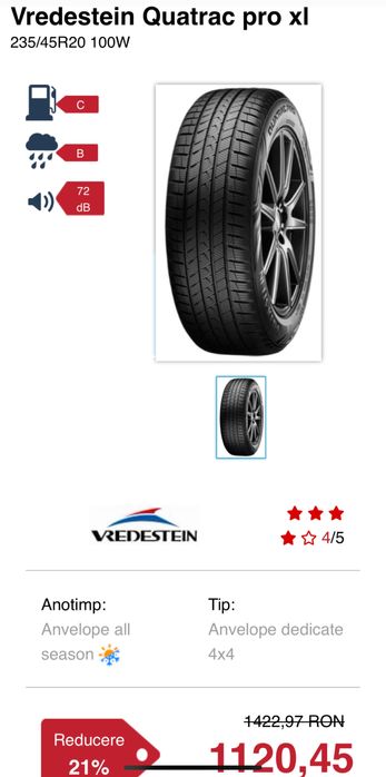 Vredestein QuatracPro XL SUV 4x4