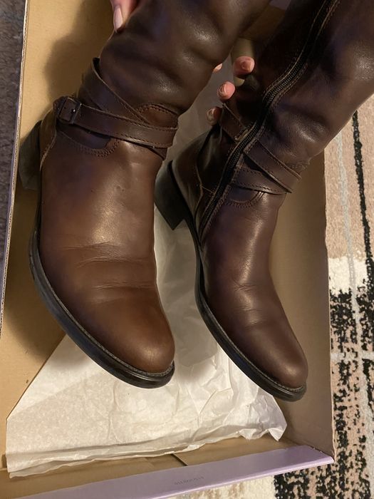 Ботуши естествена кожа тъмно кафеви