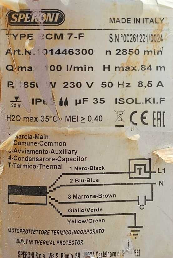 Pompa Submersibila de put - Adancime Mare - Speroni SCM7