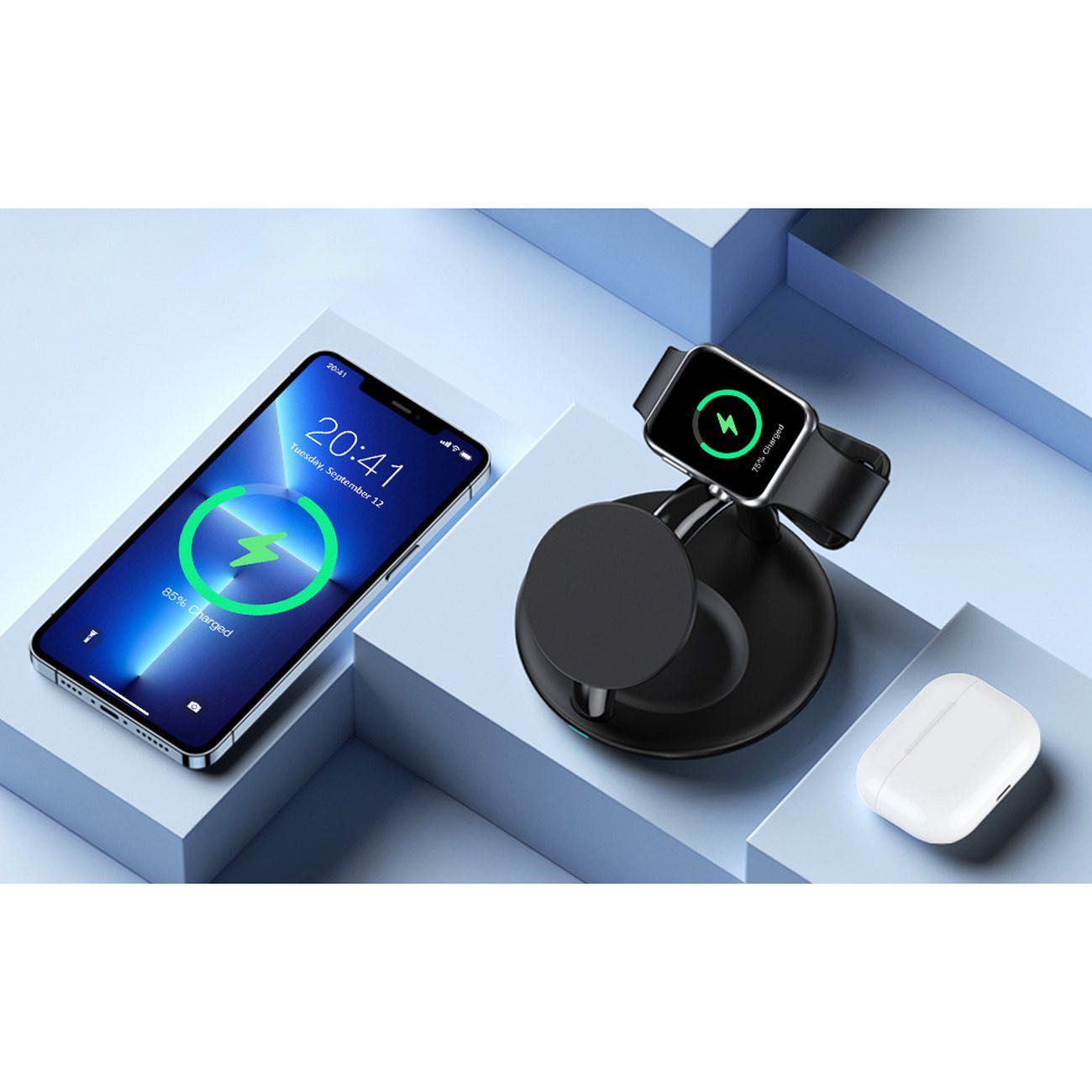 Безжичнa Станция MagSafe 3в1 Choetech iPhonе/ AirPodsPro/Apple Watch