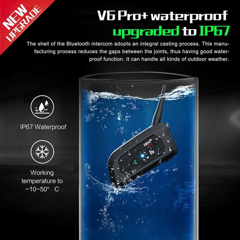 Безжичен Интерком EJEAS V6 PRO за мотоциклетна каска