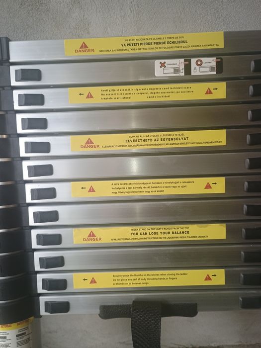 Scara Telescopica 3,8 m din Aluminiu Multifunctionala, Inaltime Regla