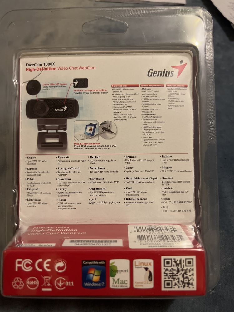 Camera web Genius FaceCam 1000X v2, HD, USB