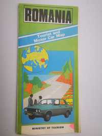 Harta României rutiera Retro 80