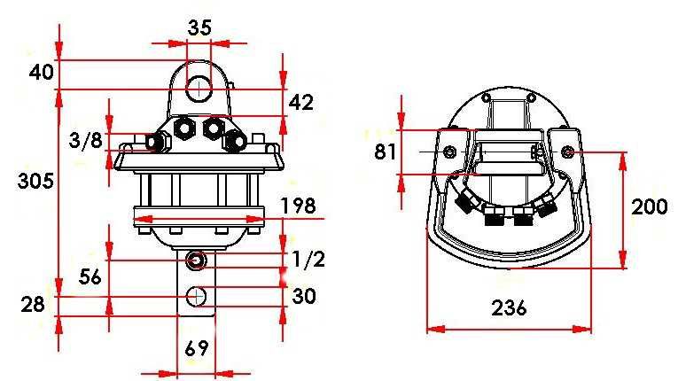 Хидравличен ротатор с ос CLB-60