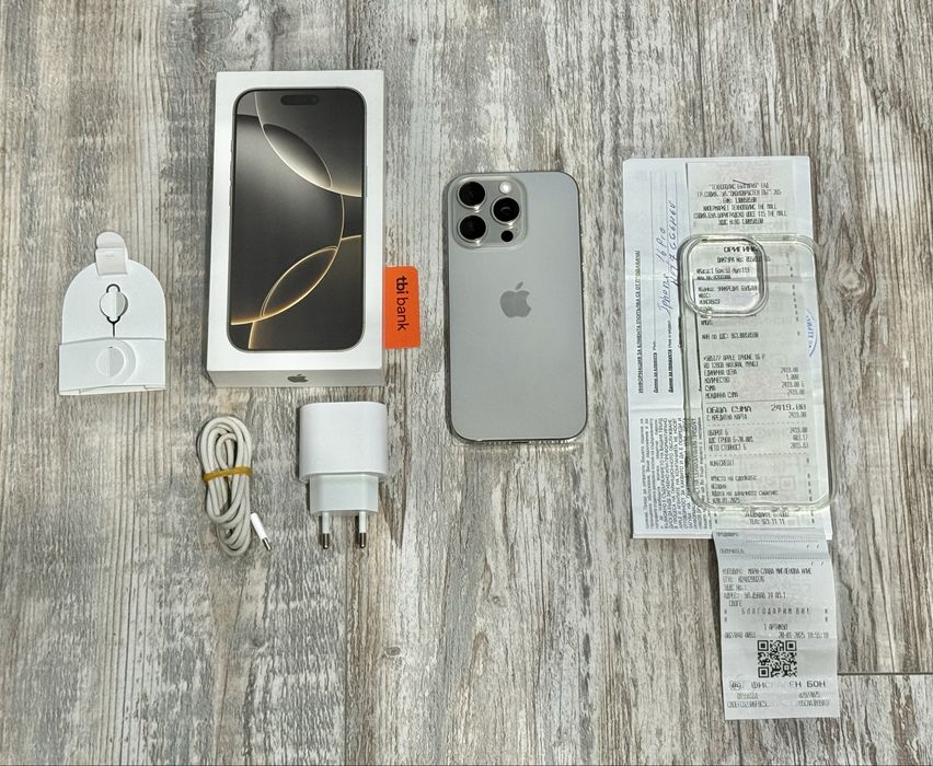 Iphone 16 Pro 128 GB - 92 % Battery Natural Titanium Отличен