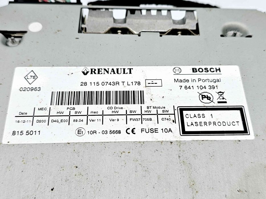 Radio CD Renault Megane 3 (B95) [Fabr 2008-2016] 281150743R