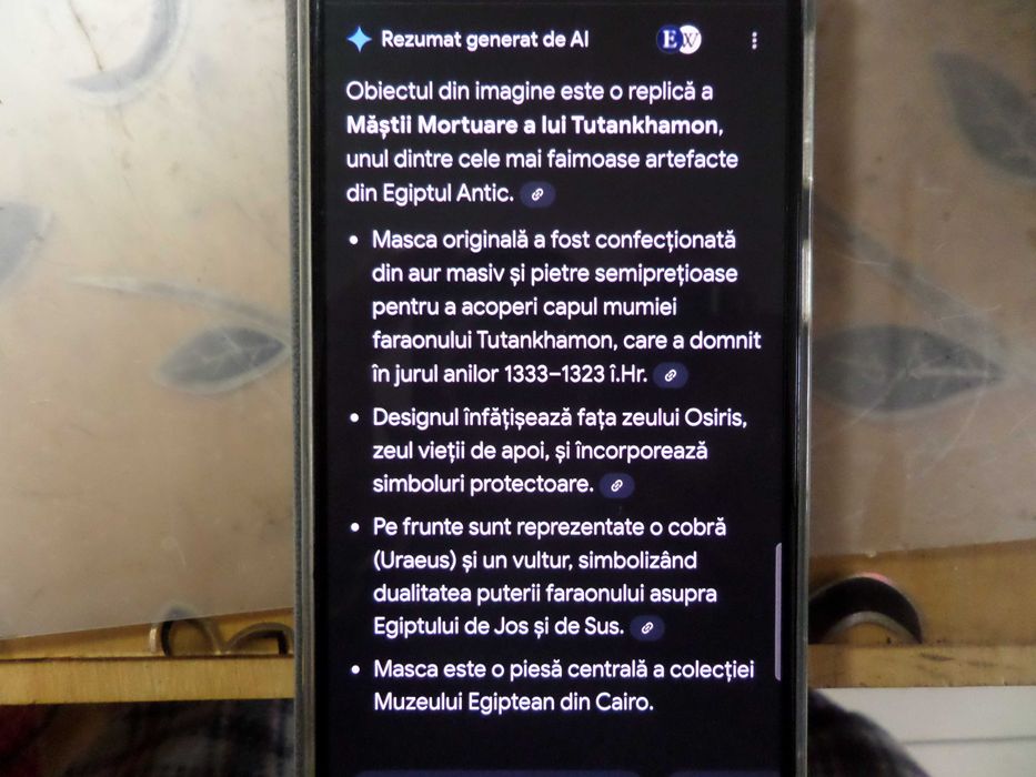 Arta egipteana Tutankhamon statueta Tutankamon masca