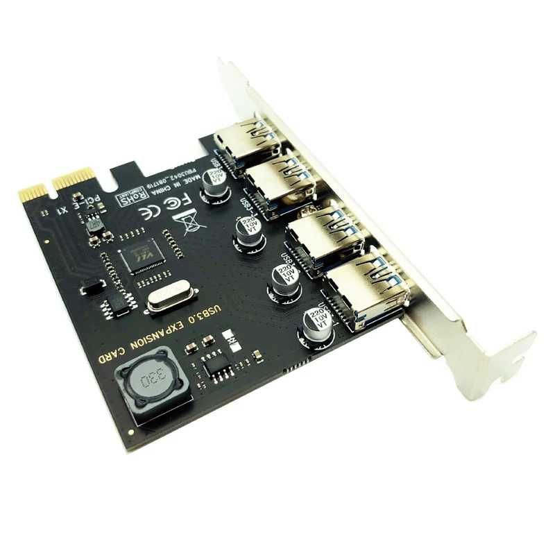 Adaptor 4 Port USB 3.0 la PCI-e Express 1X hub USB PC