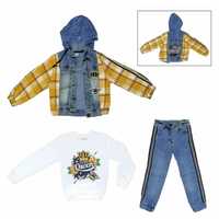 set fata 3 piese jeans jacheta bluza Sealy Im the Queen 6 ani nou