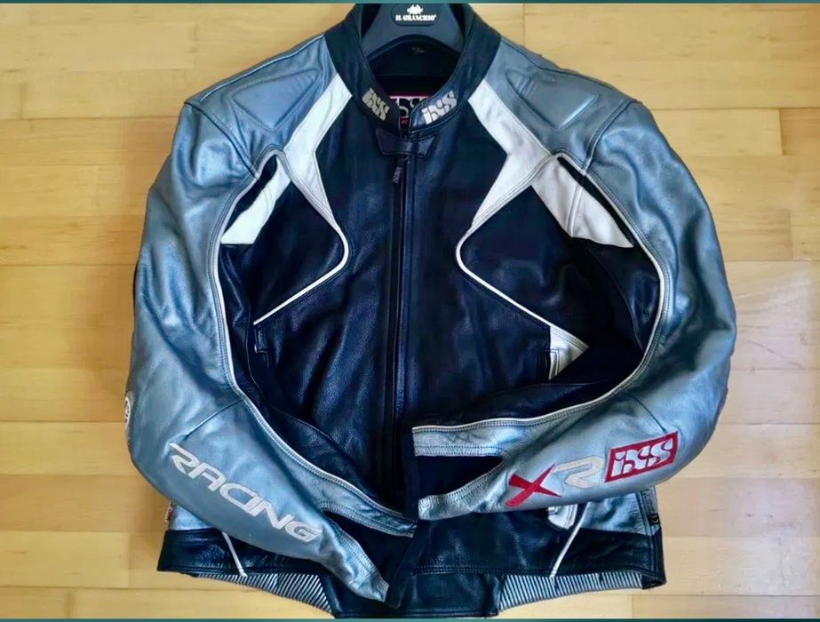 Geaca moto ixs speed piele naturala 56 L XL motocicleta racing touring
