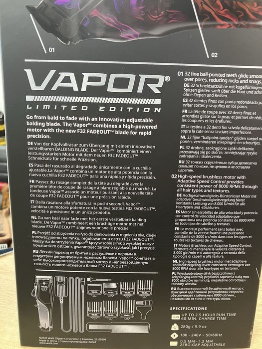 Masina profesionala de tuns Wahl Vapor Limited Edition