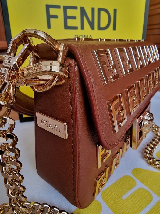 Geanta damă maro cognak, accesorii metalice, saculet, factura, card