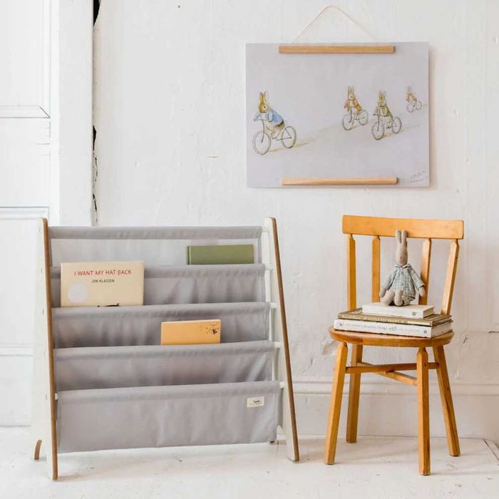 Детска етажерка от рециклиран плат – 4-етажна презрамка за книги -